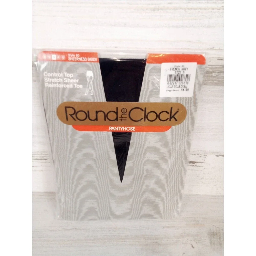Women's Round The Clock Control Top Stretch Sheer French Navy Size A Pantyhose